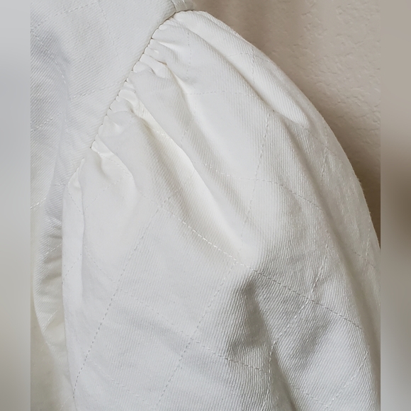 Tanya Taylor "Samantha" Puff Sleeve Cropped Jacket, Lined, Cream, Sm, NWT - Picture 2 of 16